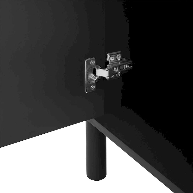 Credenza curva bianca / noce / nera / blu con ripiani regolabili, singola