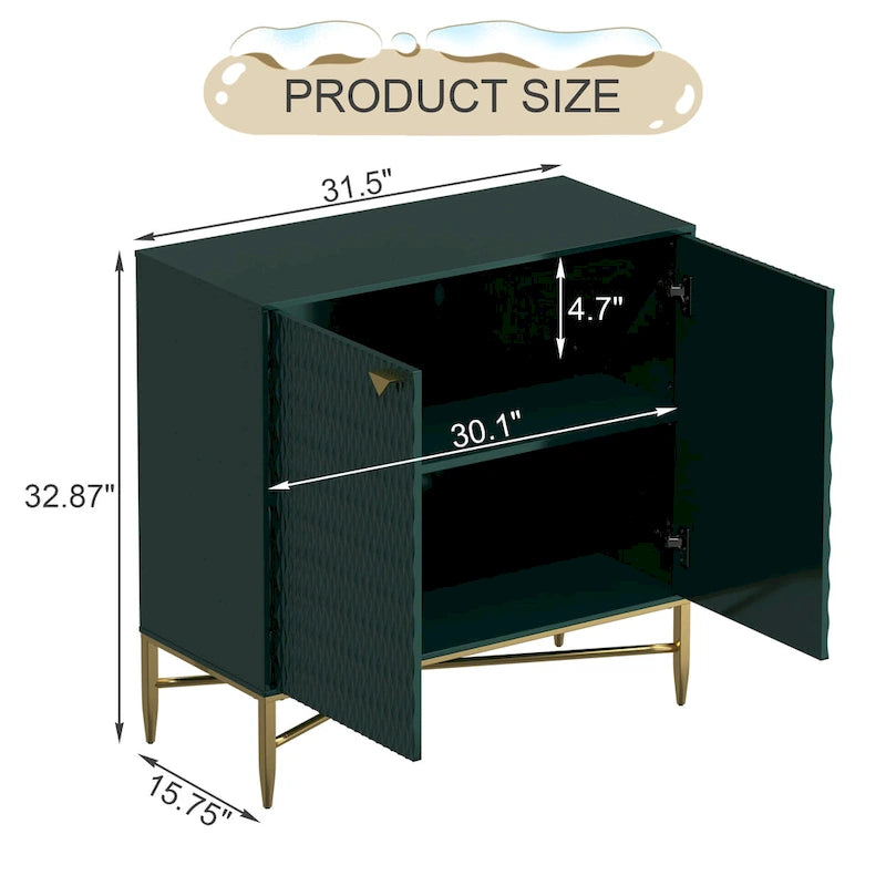 Credenza/Madia a 2 ante nera/blu/verde/bianca, montaggio in 2 persone