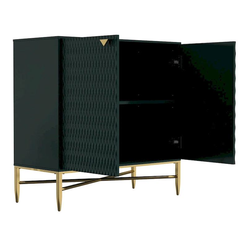 Credenza/Madia a 2 ante nera/blu/verde/bianca, montaggio in 2 persone