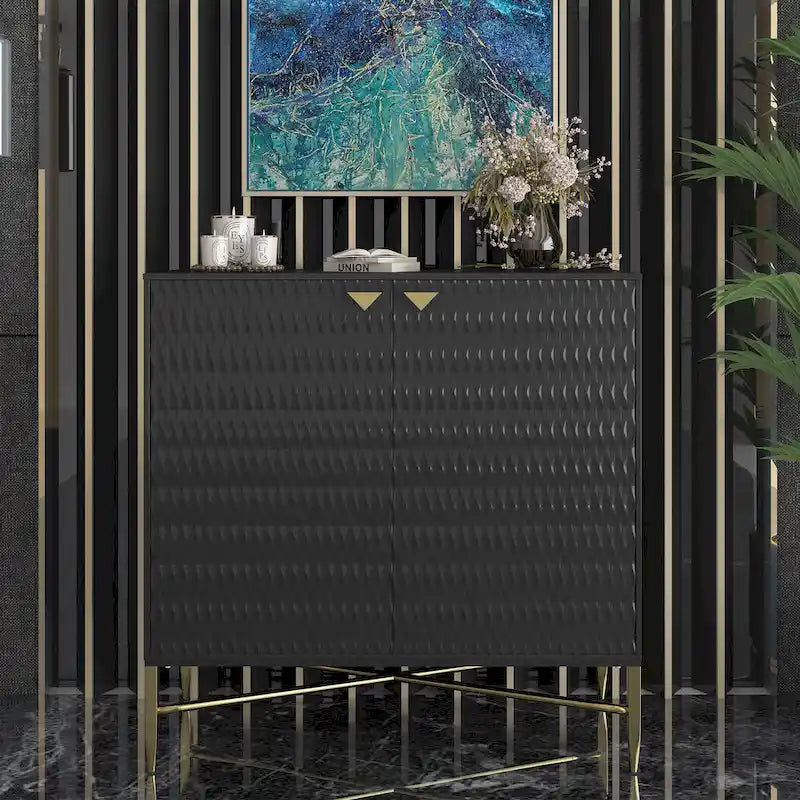 Credenza/Madia a 2 ante nera/blu/verde/bianca, montaggio in 2 persone