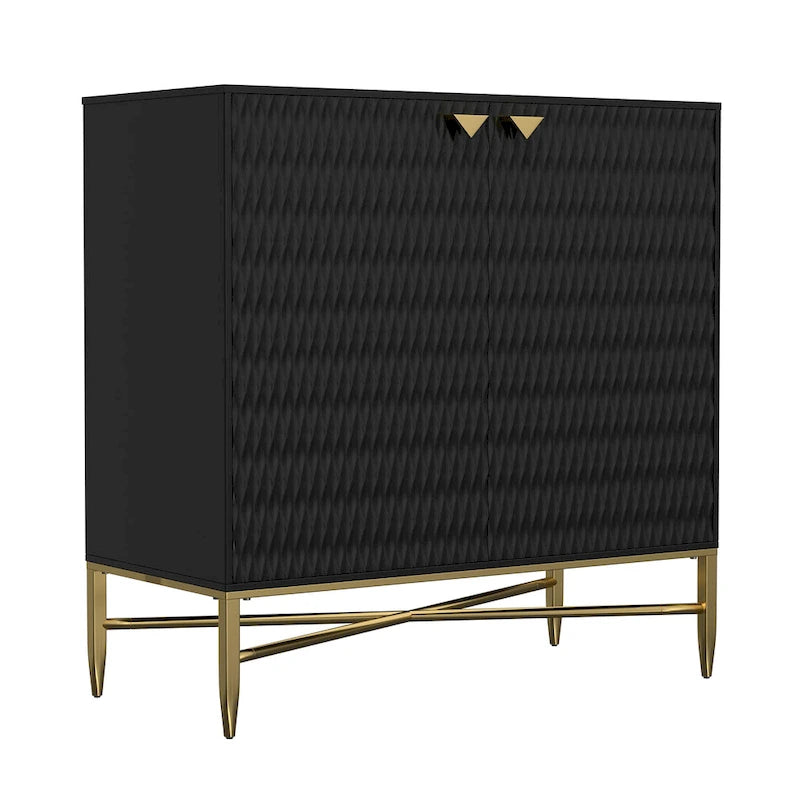 Credenza/Madia a 2 ante nera/blu/verde/bianca, montaggio in 2 persone
