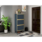 3 Metal Door Shoe RackFreestanding Modern Shoe Storage CabinetMetal rattan for Entryway