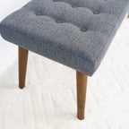 Panca imbottita in tessuto grigio scuro, stile Mid-Century, 2 posti