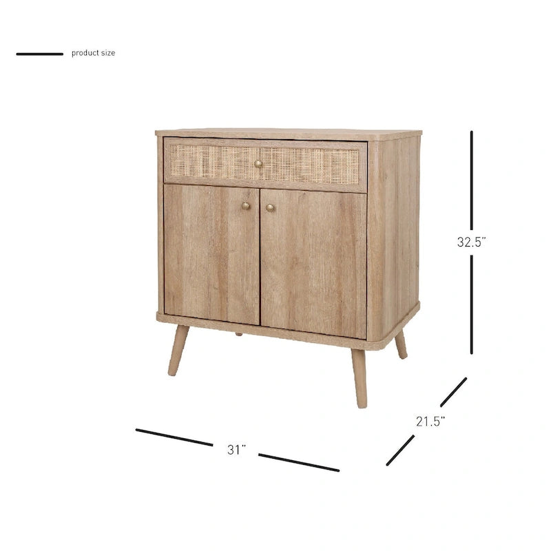 Thelma KD Rattan Mobiletto 1 Cassetto 2 Ante