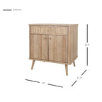 Thelma KD Rattan Mobiletto 1 Cassetto 2 Ante