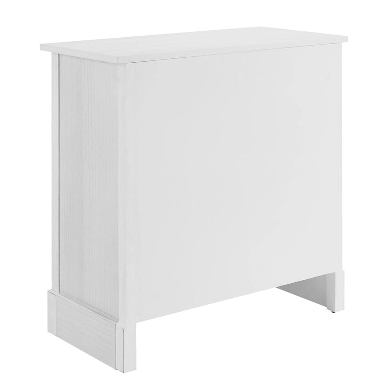 Mobiletto contenitore a 2 ante con rilievo floreale bianco/naturale, montaggio da 1 persona