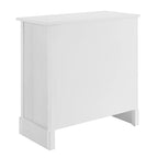 Mobiletto contenitore a 2 ante con rilievo floreale bianco/naturale, montaggio da 1 persona