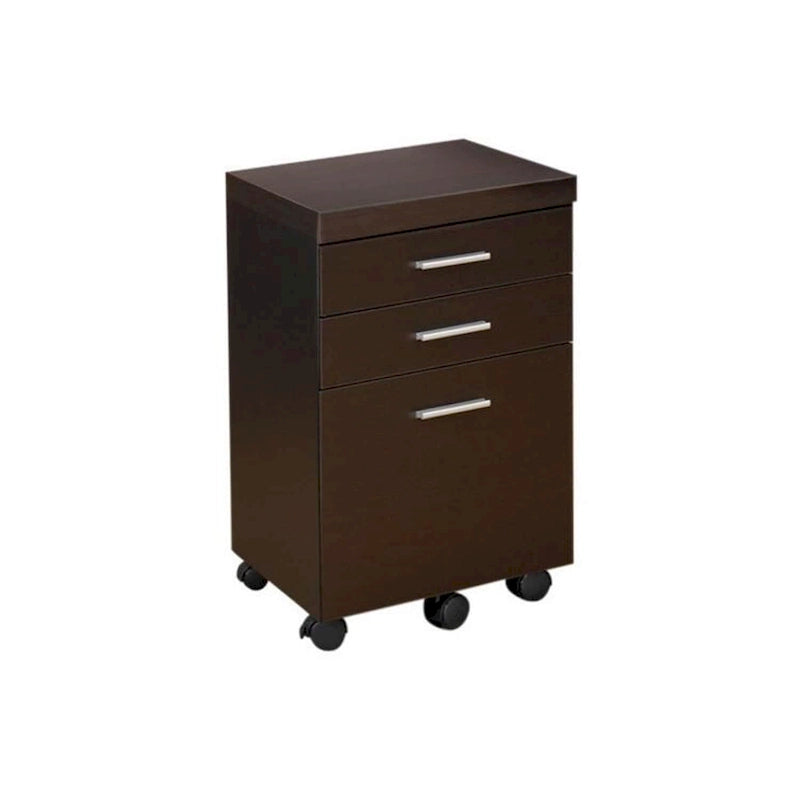 Cappuccino Classificatore mobile a 3 cassetti con rotelle, 1 persona