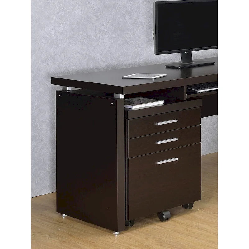 Cappuccino Classificatore mobile a 3 cassetti con rotelle, 1 persona