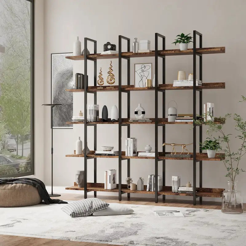 Scaffale in Stile Industriale Vintage con Struttura in Metallo