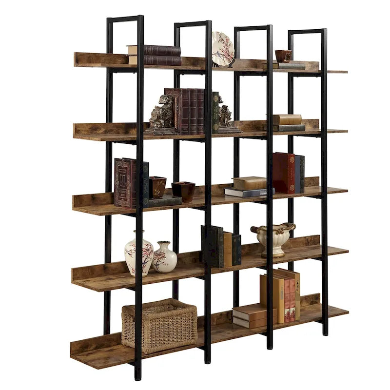 Scaffale in Stile Industriale Vintage con Struttura in Metallo