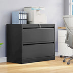 Classificatore laterale in metallo a 2 cassetti bianco/nero con serratura, utente singolo