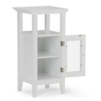 Mobiletto alto a un'anta con vetro temperato, bianco, Per 1 persona – 38,1 cm L × 35,5 cm P × 76,2 cm H