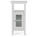 Mobiletto alto a un'anta con vetro temperato, bianco, Per 1 persona – 38,1 cm L × 35,5 cm P × 76,2 cm H