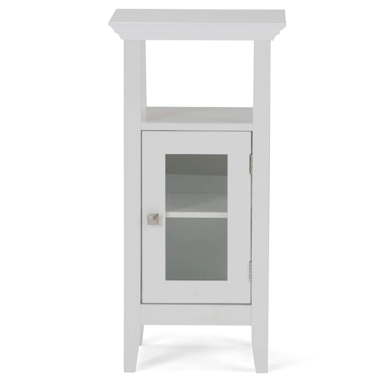 Mobiletto alto a un'anta con vetro temperato, bianco, Per 1 persona – 38,1 cm L × 35,5 cm P × 76,2 cm H