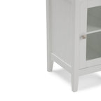 Mobiletto alto a un'anta con vetro temperato, bianco, Per 1 persona – 38,1 cm L × 35,5 cm P × 76,2 cm H