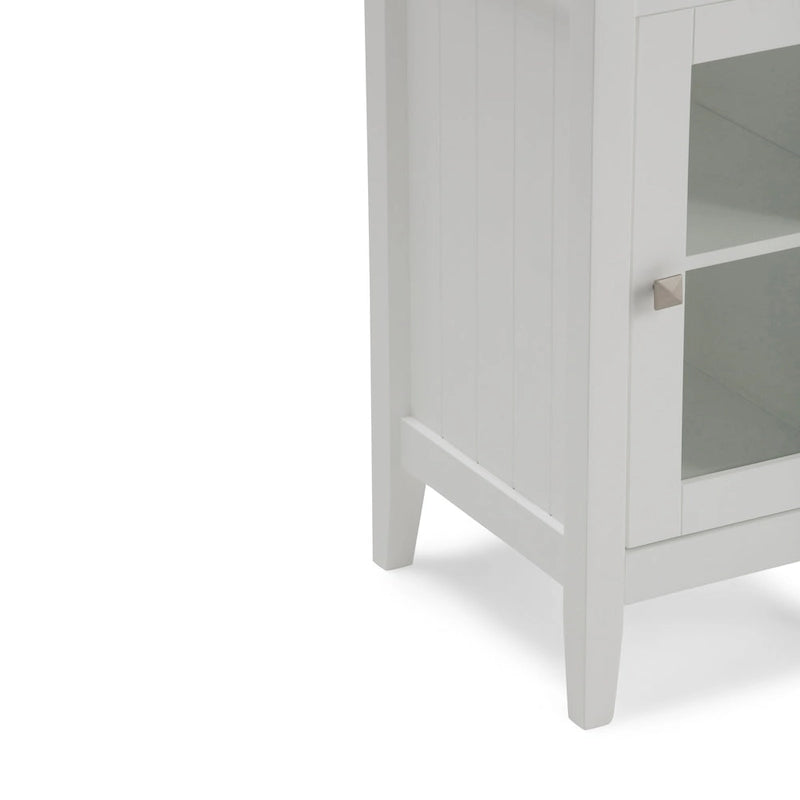 Mobiletto alto a un'anta con vetro temperato, bianco, Per 1 persona – 38,1 cm L × 35,5 cm P × 76,2 cm H