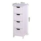Mobiletto contenitore da terra bianco/bianco sporco con 4 cassetti