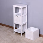 Mobiletto contenitore da terra bianco/bianco sporco con 4 cassetti