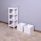 Mobiletto contenitore da terra bianco/bianco sporco con 4 cassetti