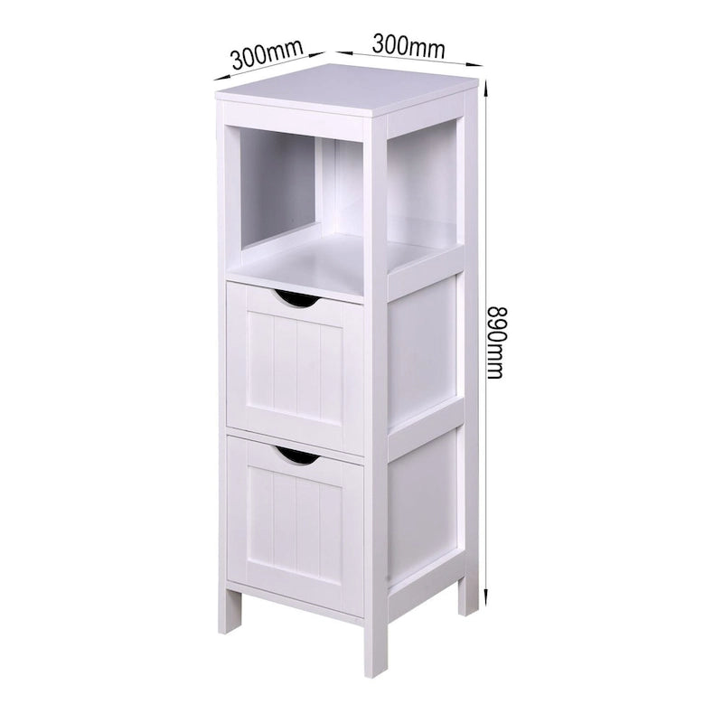 Mobiletto contenitore da terra bianco/bianco sporco con 4 cassetti