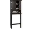 Armadietto da Bagno Salvaspazio Sopra-WC con Ripiani Regolabili e Doppie Ante – Espresso / Bianco