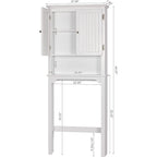 Armadietto da Bagno Salvaspazio Sopra-WC con Ripiani Regolabili e Doppie Ante – Espresso / Bianco