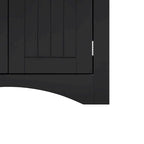 Mobile ad angolo a 2 ante in legno bianco/nero, uso singolo