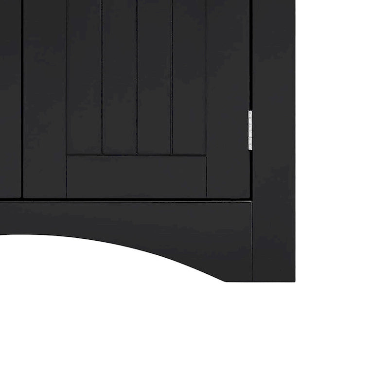 Mobile ad angolo a 2 ante in legno bianco/nero, uso singolo