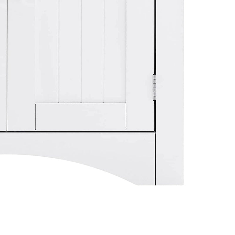 Mobile ad angolo a 2 ante in legno bianco/nero, uso singolo