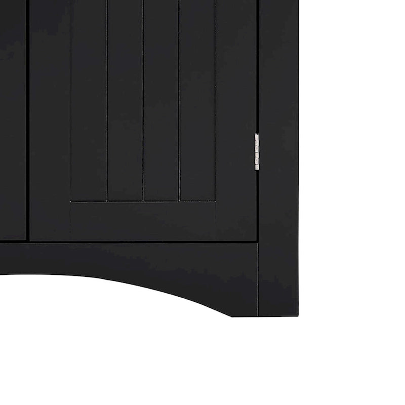 Mobile ad angolo a 2 ante in legno bianco/nero, uso singolo