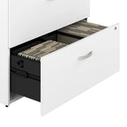 Cassettiera Classificatore Laterale a 2 Cassetti, Mocha Cherry / Bianco Puro, 1 Persona