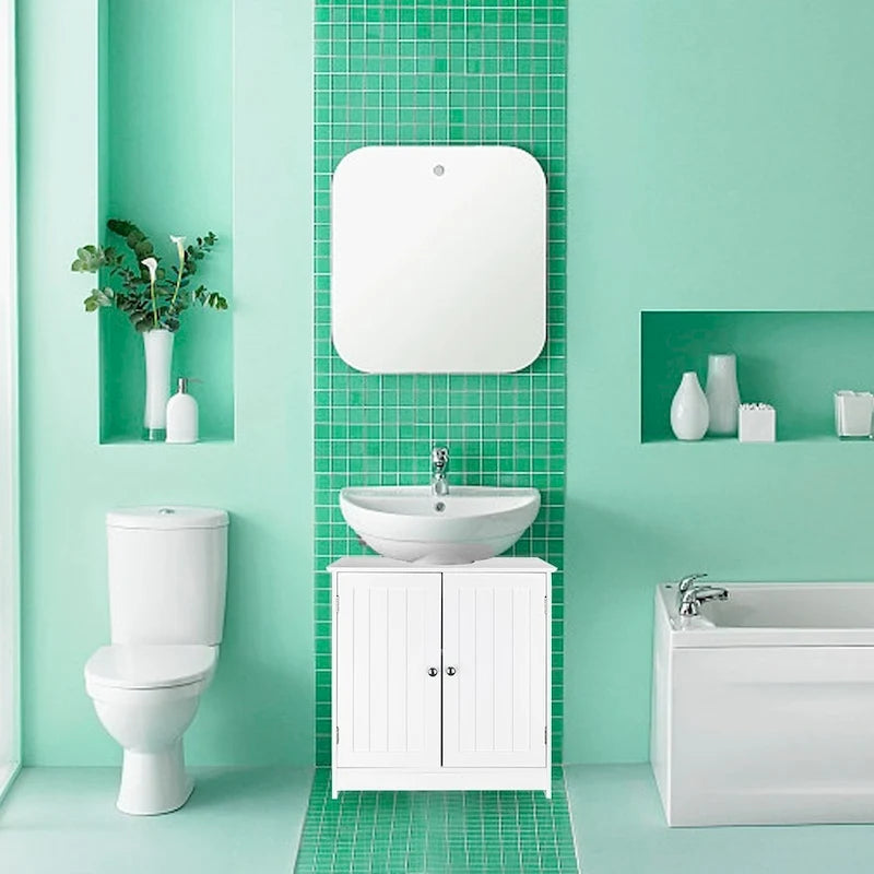 23  Bathroom Wood Vanity Storage Wall Mounted 2 Door Floor Cabinet