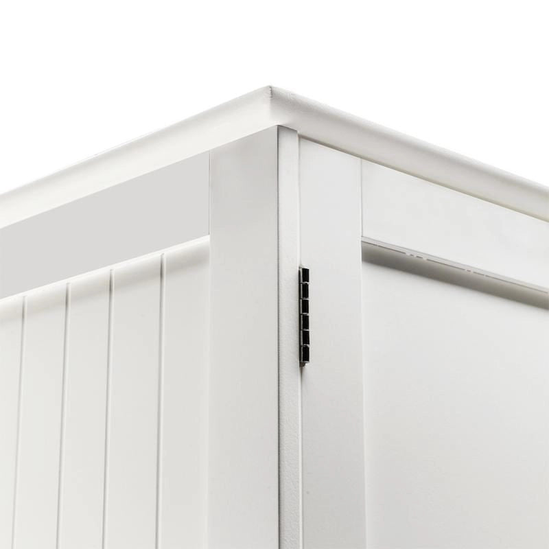 Bianco/Naturale, Mobiletto da bagno sottolavabo a 2 ante, per una persona