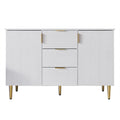 Credenza moderna bianca/grigio chiaro/grigio scuro con 3 cassetti e 2 ante