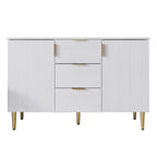Credenza moderna bianca/grigio chiaro/grigio scuro con 3 cassetti e 2 ante