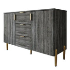 Credenza moderna bianca/grigio chiaro/grigio scuro con 3 cassetti e 2 ante