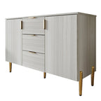 Credenza moderna bianca/grigio chiaro/grigio scuro con 3 cassetti e 2 ante