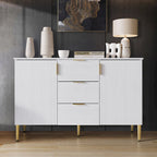 Credenza moderna bianca/grigio chiaro/grigio scuro con 3 cassetti e 2 ante