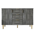 Credenza moderna bianca/grigio chiaro/grigio scuro con 3 cassetti e 2 ante