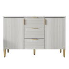 Credenza moderna bianca/grigio chiaro/grigio scuro con 3 cassetti e 2 ante
