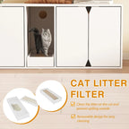 Lettiera a cassetta bianca in legno per gatti, doppio design a toilette, per 2 gatti