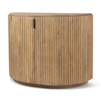 Credenza ad Accento Semicircolare Scanalata Marrone Chiaro, Uso Singolo