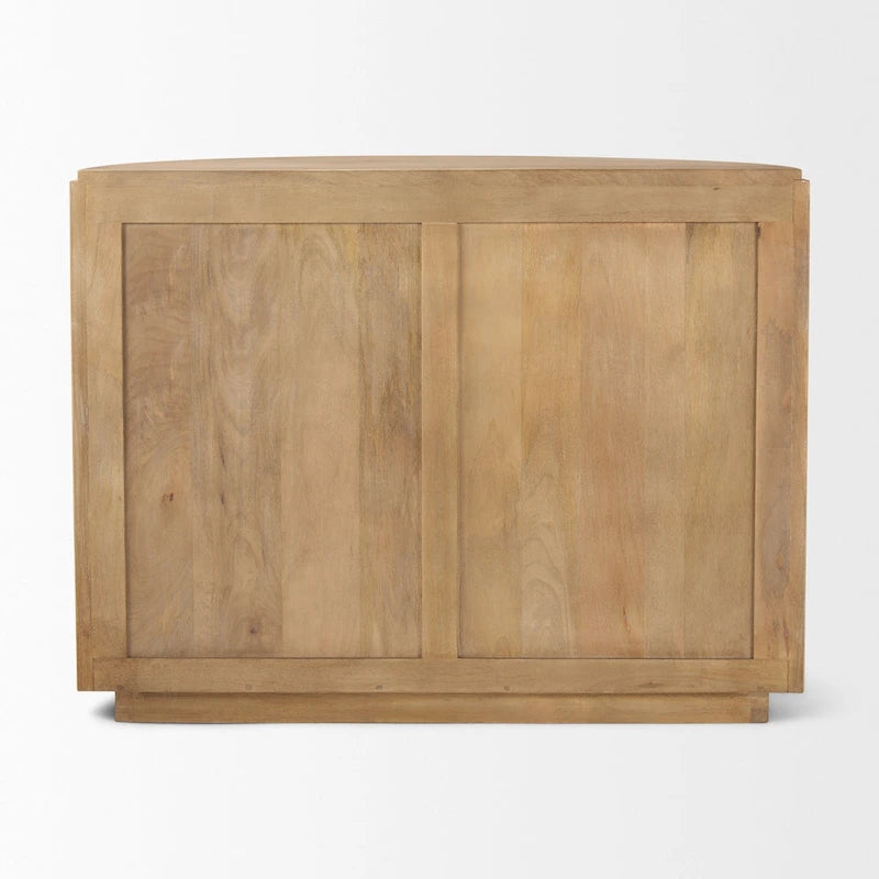 Credenza ad Accento Semicircolare Scanalata Marrone Chiaro, Uso Singolo