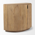 Credenza ad Accento Semicircolare Scanalata Marrone Chiaro, Uso Singolo
