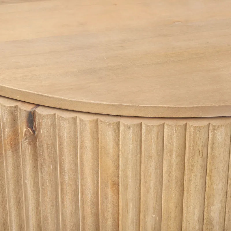 Credenza ad Accento Semicircolare Scanalata Marrone Chiaro, Uso Singolo