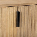 Credenza ad Accento Semicircolare Scanalata Marrone Chiaro, Uso Singolo