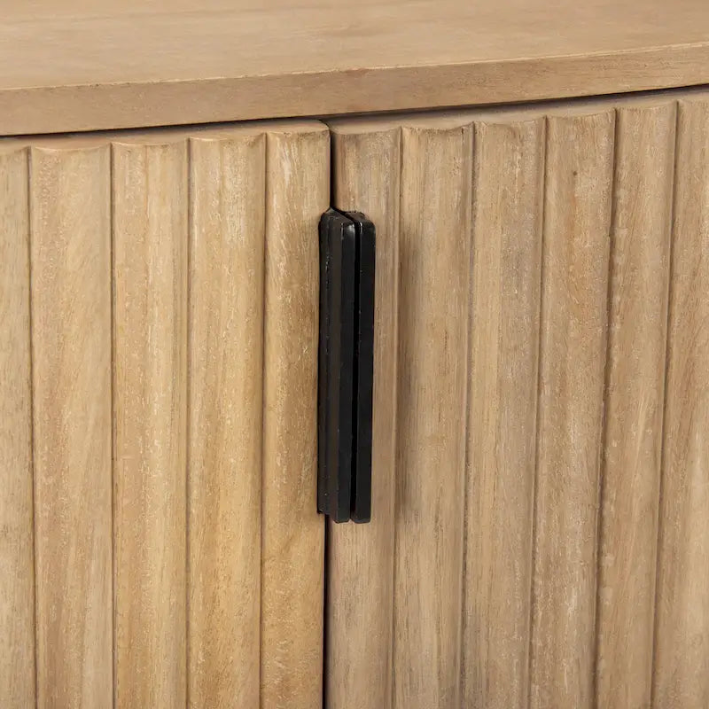 Credenza ad Accento Semicircolare Scanalata Marrone Chiaro, Uso Singolo