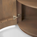 Credenza ad Accento Semicircolare Scanalata Marrone Chiaro, Uso Singolo