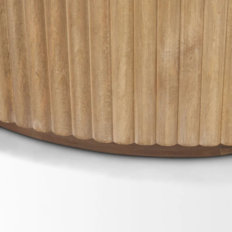 Credenza ad Accento Semicircolare Scanalata Marrone Chiaro, Uso Singolo